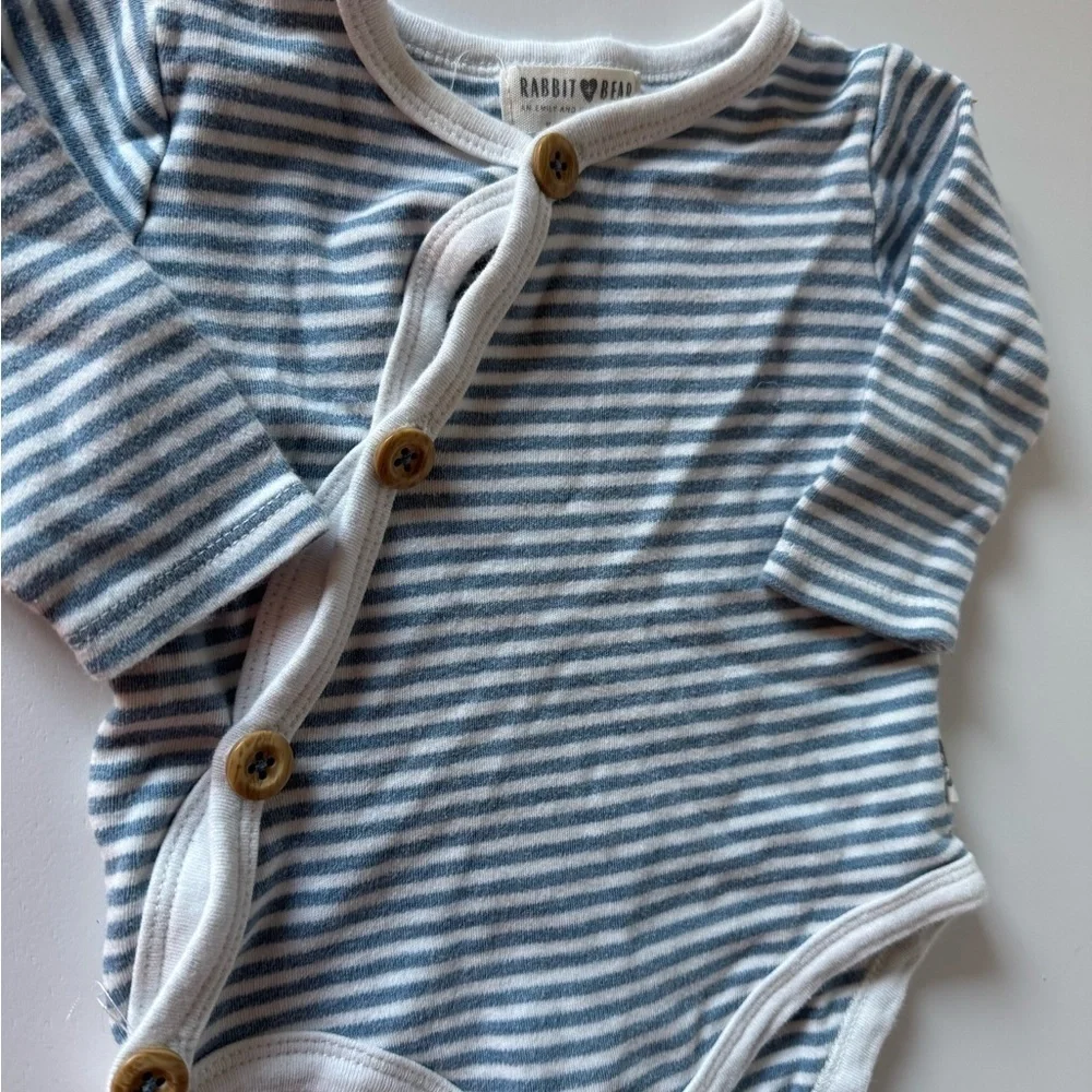 Striped Blue and White Kids One Piece